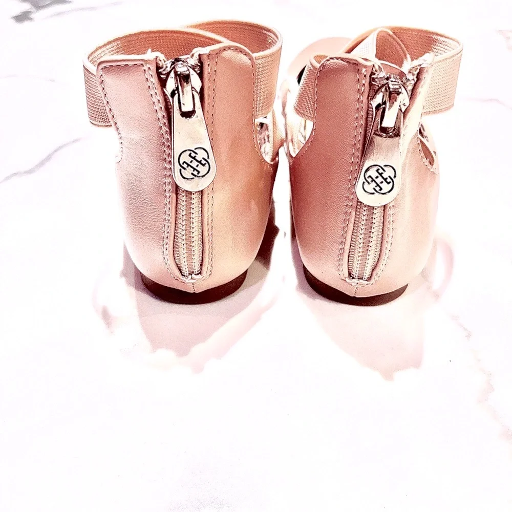 Daisy Fuentes Pink Esther Criss Cross Strap Ballet Flats, Little Girl’s Size 13
